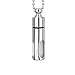 Zysta Stainless Steel Vial Bottle Clear Acyrlic Container Tube Men Women Keepsake Necklace Cylinder Memorial Locket Pendant Cremation Ashes