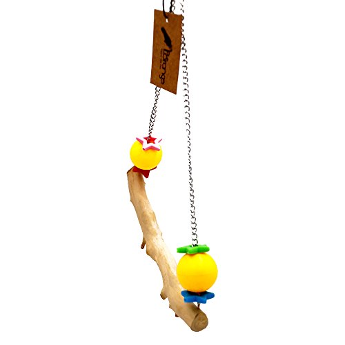 Borange Bird Swing Perch Wooden Budgies Stand Toys Pet Bird Cage Hanging Toy for Small Animals Parakeets Cockatiels, Conures, Macaws, Parrots, Love Birds, Finches (S: 20cm/8" perches length) - Thumbnail 2