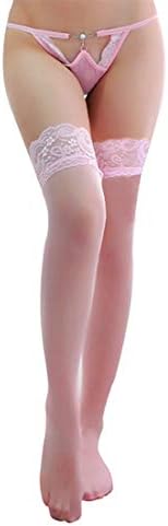 Women's Sheer Thigh High Stocking Lace Top Reinforced Toe