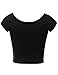 Doublju Round Neck Ribbed Knit Crop Top for Women with Plus Size