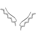 Humble Chic ZigZag Ear Climbers - Chevron Zig Zag Ear Cuff Crawler Stud Earrings, Safe for Sensitive Ears, Silver Tone Zig Zag, White Rhodium Plated, Hypoallergenic