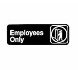 Winco - SGN-305 Sign, Employee Only (3-Inch by 9-Inch), (2-Pack)