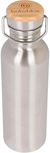 Stainless Steel Water Bottle Classic Single Wall w/ Stainless Unibody Leak Proof Bamboo Loop Cap with Vacuum Seal, Plastic Free Water Bottle, 25 ounces Affordable Simple Water Bottle