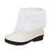 Womens Faux Fur Snow Boots | Ladies Comfy Fleece Plush Covered Winter Warm Fur Lining Boot | Casual Mid-Calf Slip On Round Toe Bootiesthumb 1