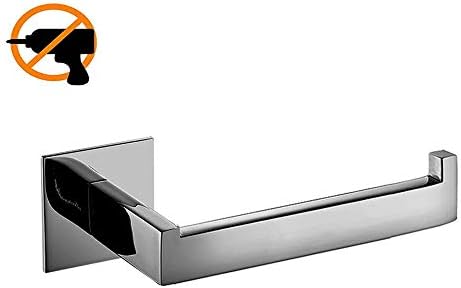 HomeT Stainless Steel Bathroom Toilet Paper Holder Self Adhesive Toilet Roll Holder in Bathroom,No Screw Need and Chrome Finish