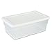 Sterilite 6 Quart Clear Stacking Closet Storage Tote with White Lid (12 Pack)