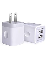 USB Wall Charger, Charger Adapter, AILKIN 2-Pack 2.1Amp Dual Port Quick Charger Plug Cube for iPhone SE/11 Pro Max/8/7/6S/6S Plus/6 Plus/6, Samsung Galaxy S7/S6/S5 Edge, LG, HTC, Huawei, Moto, Kindle