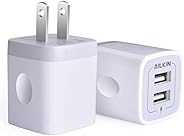 USB Wall Charger, Charger Adapter, AILKIN 2-Pack 2.1Amp Dual Port Quick Charger Plug Cube for iPhone SE/11 Pro