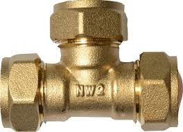 hep® 15mm Brass Compression Tee for Copper, Plastic Pipe WRAS & BS Approved for Hot Cold Water Heating Cooling (Pack of 1)