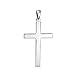 Unisex Large Personalize Traditional Plain Simple Basic Religious Cross Pendant Necklace For Women Men Teen Polished Solid .925 Sterling Silver Customizable