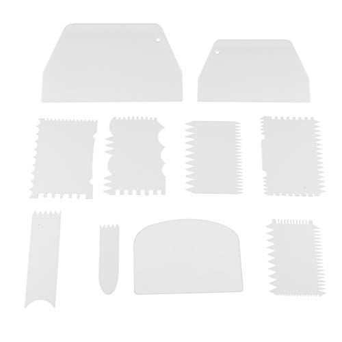 10Pcs Cake Scraper Smoother Tool Set Plastic Baking Edge Dough Scraper Pastry Spatulas Cake Decoration Baking Tools