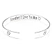 QTMY Cuff Bracelet Bangle for Mom Birthday,Remember I Love You Mom Forever and Always (Copper plated with silver)