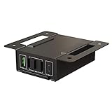 HumanCentric Under Desk USB Charging Station (Black) | Under Desk USB Charger with USB-C, USB-A and QC 3.0 | Gaming, Computer, and PC Accessory