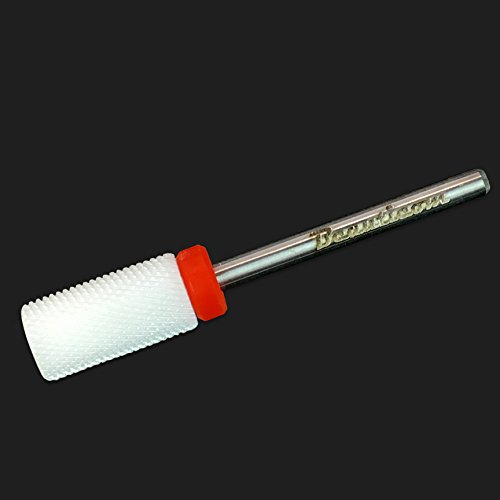 PANA 3/32” Flat Top Large Barrel Ceramic Bit - Fine Grit - Professional Nail Drill Bit for Manicure Pedicure Acrylic Nail File Tools Cuticle Polishing Machine