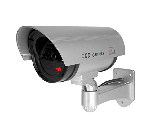 Inesun Fake Security Camera Bullet Dummy Surveillance CCTV Camera Outdoor Indoor with LED Light, Silver - Thumbnail 7