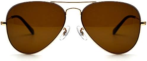 Classic Aviator Sunglasses With Brown Gradient Lenses - UV400 Protection, Gold Metal Frame
