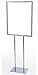 Free-Standing Metal Poster Frame for 22 x 28 Posters, Chrome Finish, Top Loading Sign Stand with Two-Legged Post