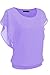 Zeagoo Women's Loose Casual Short Sleeve Chiffon Top T-shirt Blouse, Light Purple, Large