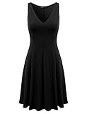 DRESSIS Women's Casual Sleeveless V Neck Flared A Line Dress S to 3XL (11 Colors)