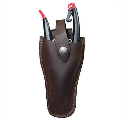 Hide & Drink, Thick Leather Gardening Scissors Holster/Pruner Sheath/Gardening Tool Case/Pruning Shear/Scissors Case, Handmade :: Bourbon Brown