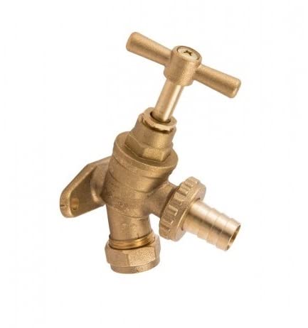 UKDD® Outdoor Garden Bib Tap with Back Plate Outside Garden Tap 15mm Water Inlet (Suitable for 12mm or 15mm Garden Hose)