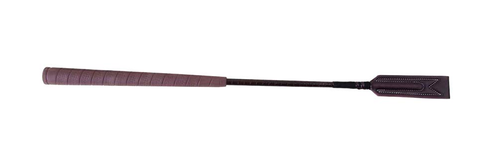 Rhinegold Show Jumping Crop With Golf Grip Handle, Brown, 64cm