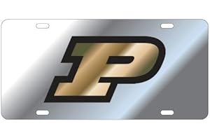 CRAFTIQUE Purdue University Boilermakers Mirrored License Plate Tag