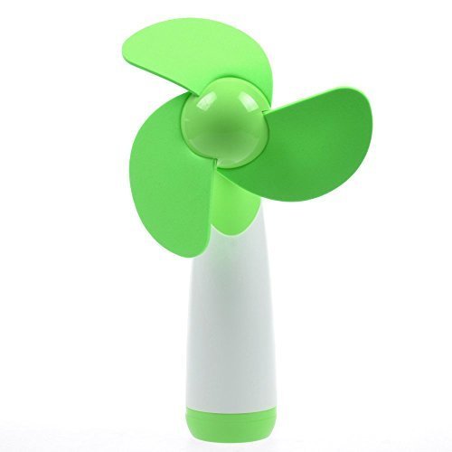 EllamiÂ®2Pcs green Personal Hand-held/Portable Battery Operated Mini Air Fan for Home and Travel