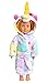 Soft Unicorn Hooded Bathrobe Sleepwear for Matching Doll & Girls (Starry, 8-9 Years)