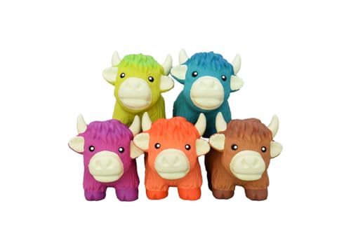 Multipet 3" Mini Latex Highland Cow Dog Toy - Brown