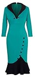 Homeyee Women's V neck Ball Fishtail Pencil Dress UB27