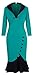 HOMEYEE Women's V Neck Ball Fishtail Pencil Dress UB27