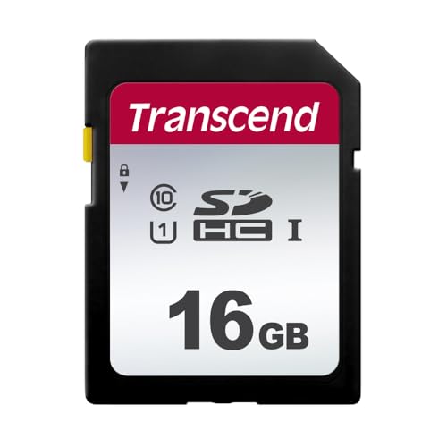 Transcend Scheda di memoria SDHC 300S da 16 GB UHS-I, C10, U3, V30, 4K, Full HD, fino a 95/40 MB/s (ideale per fotocamere digitali) con confezione Frustration Free - TS16GSDC300S-E