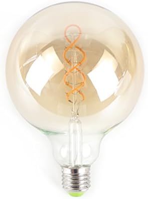 JSLINTER G125 Edison LED Bulbs 4W LED Light E26 Base 2300K Dimmable 4 Watts Gold Glass Flexible Double Spiral Filament Vintage 40W Incandescent Equivalent