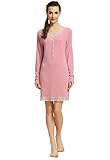Suntasty Women's Cotton Sleepwear Lace Nightshirt Knit Lounger Cute Nighty Nightgown