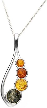MIX BALTIC AMBER STERLING SILVER 925 BEAUTY PENDANT, KAB-33