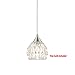 Brushed Nickel Mini Pendant Hanging Lights with Groove Clear Glass Shade