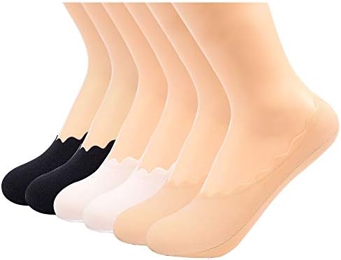 Women's Low Cut Ultra Cool Casual Sheer Ice Silk Liner No Show Socks With Picot Cuff, (6pairs)