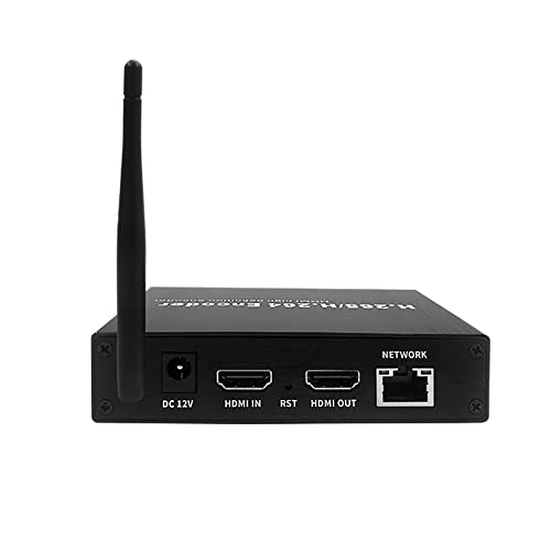 EXVIST H.265 1080P 60FPS WiFi HDMI Video Encoder w/HDMI I/O, Audio I/O, Supports HLS RTMP RTSP SRT UDP, Compatible with ONV/HK, for IPTV Live Streaming to YouTube Facebook Vimeo etc.