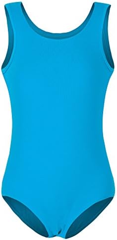 YEEIC Girls' Team Basic Classic TankTop Sleeveless Leotard (8-10, Blue)