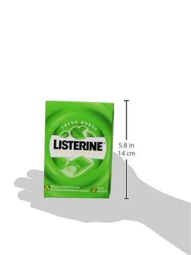 Listerine Freshburst Pocketpaks Breath Strips For Fresh Breath, 24-Strip Pack, 12 Pack