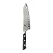 Miyabi Fusion Morimoto Edition Hollow Edge Rocking Santoku Knife, 7-inch, Black w/Red Accent/Stainless Steel