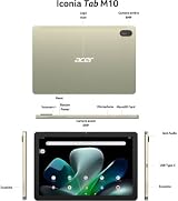 Acer Iconia M10 10.1" WUXGA Touch Tablet 4GB RAM 128GB Android 12 Metallic Gold view 6