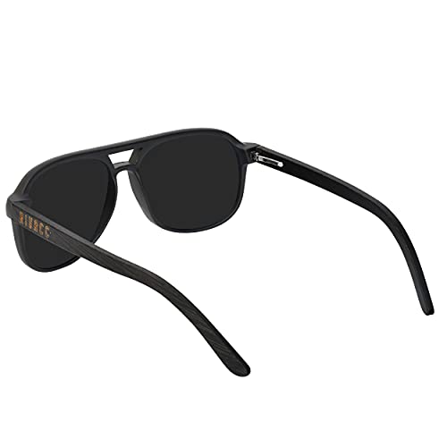 Rivacc Lentes de Sol Polarizados con Protección UV400 y Bisagras Flexibles, Unisex para Hombre y Mujer, Hechos a Mano con Madera de Bambú, Incluye Estuche, Milan