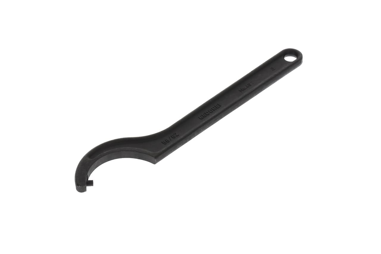 GEDORE 6337120 Hook spanner with pin, for Capstan nuts, AF 58-62 mm, Tip dia. 8 mm, Ratchet spanner, 40 Z 58-62
