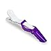 10 Pinup Clips - Professional Non Slip Alligator Hair Clips Double Hinged Design for Easy Salon Styling - Sectioning Crocodile Hair Clip Set with Wide Teeth for Extra Durable Grip (Transparent-Purple)