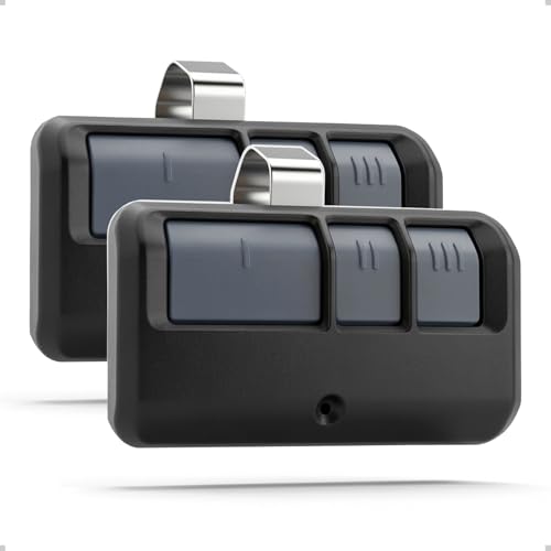 ZONIQ 2-Pack Garage Door Opener Remote for LiftMaster Chamberlain Craftsman (1993-Present) - 3-Button Visor Model, 120ft Long Range, Stainless Steel Clip, 893MAX 371LM 971LM 81LM Compatible, Universal