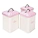 Hot Sale X649 Metal Square Home Kitchen Gifts Bread Bin/Box/Container Biscuit Tea Coffee Sugar Tin Canister Set (Pink)