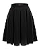 Doublju Womens Casual Comfy Elastic Wide Band Pleated Midi Skirt