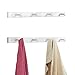 mDesign Decorative Wood Wall Mount 4 Hook Storage Organizer Rack for Coats, Hoodies, Hats, Scarves, Purses, Leashes, Bath Towels & Robes - 2 Pack - White